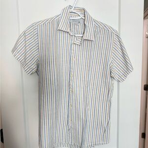 Sandro Blue and Yellow Striped Casual Shirt